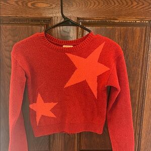Red Star Pattern girl’s - Cozy Crewneck Knit